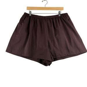Women’s Elastic Waist Swim Shorts - Dark Brown